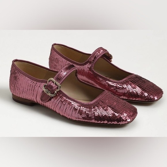 Sam Edelman Shoes - ✨ NWT ✨ Sam Edelman Michaela Glamour Sequin Buckle Ballet Flat, Elderberry